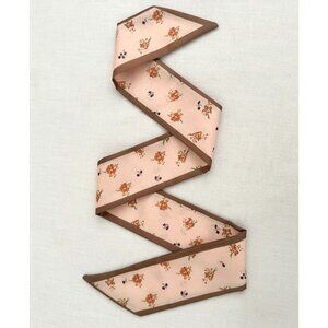 Slim Scarf Blush Floral Print Double Sided Polyester Neck Hair Bag Wrap No38